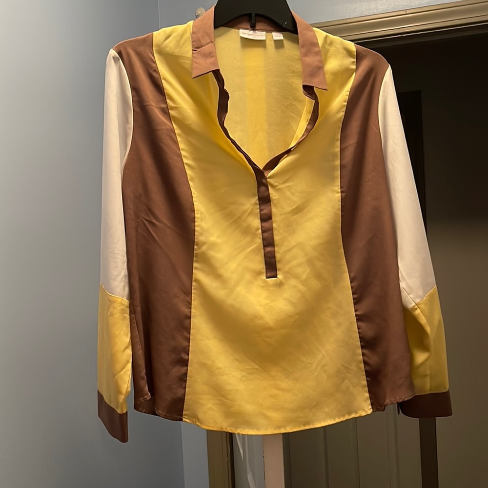 Half Button Up Long Sleeve Soft Blouse